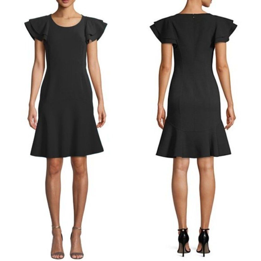 Michael Kors Collection Sleeve Wool Crepe Dress
